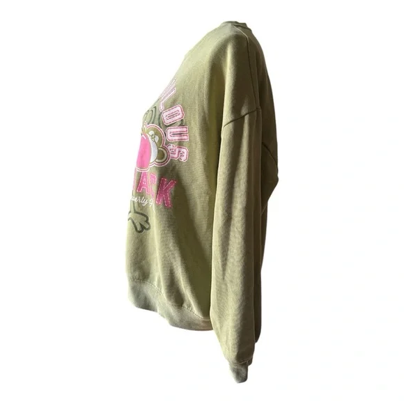 Bobby Jack “Team Fabulous” Olive Green Y2K Graphic Sweatshirt | Size Small - Picture 5 of 6